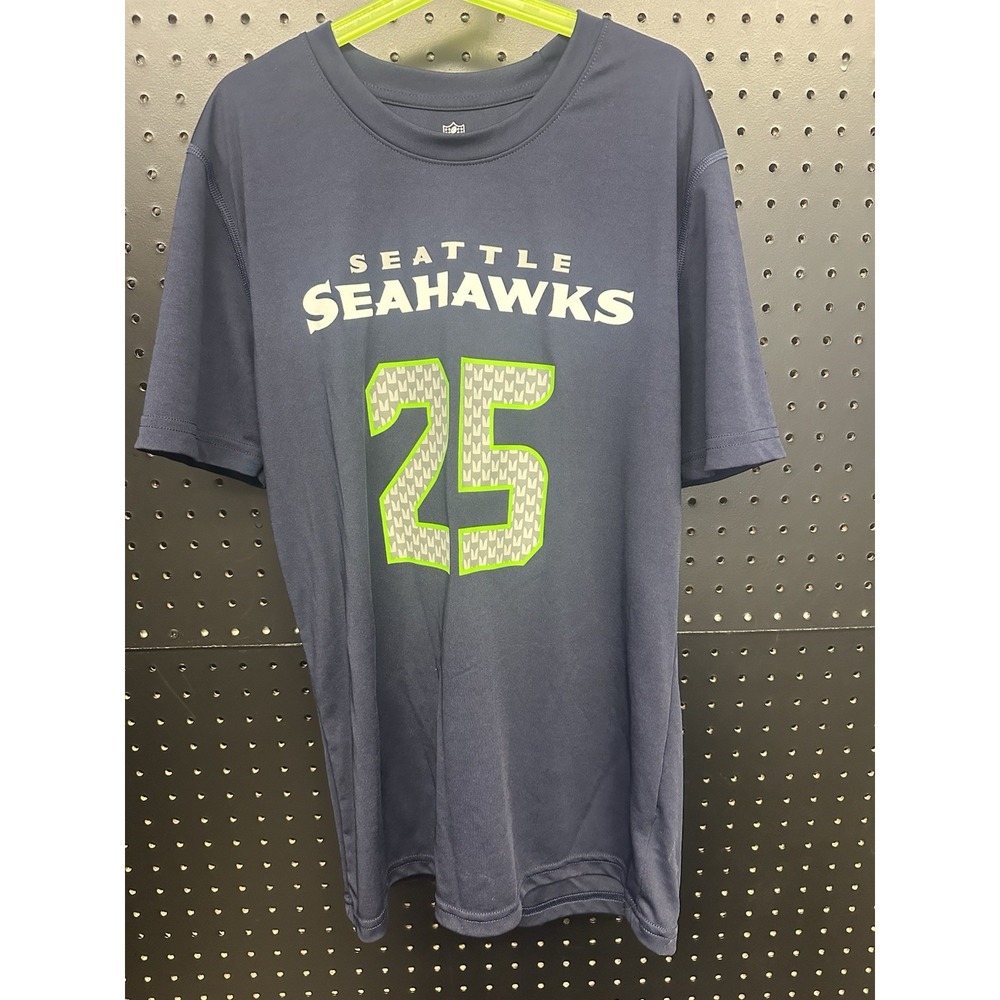 NFL SEATTLE SEAHAWKS RICHARD SHERMAN BLUE JERSEY T-SHIRT SIZE YOUTH Large 14/16